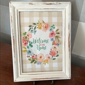 Floral Welcome Home Accent Frame